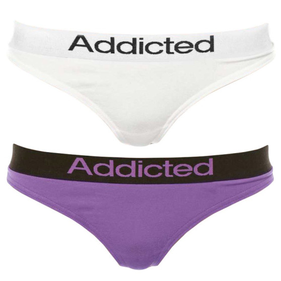 2PACK naiste stringid  valge lilla Addicted