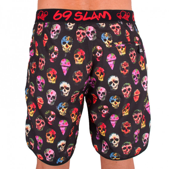 Meeste ujumisriided 69SLAM Short Boardshort Medium hibiscus skull black