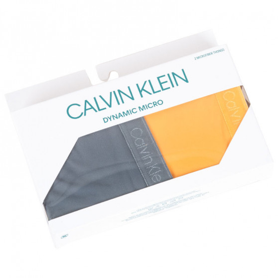 2PACK naiste stringid Calvin Klein mitmevärvilised (QD3695E-TSR)