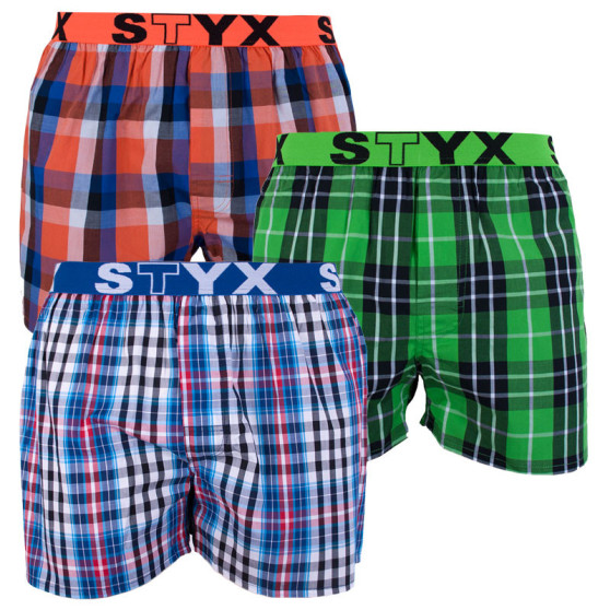 3PACK meeste bokserid Styx sportlik elastne mitmevärviline (B7100406)