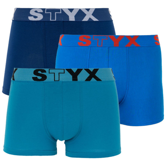 3PACK meeste bokserid Styx sport elastne sinine (G9676869)