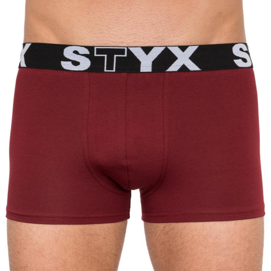 Meeste bokserid Styx sport rubber burgundiapunased (G1060)