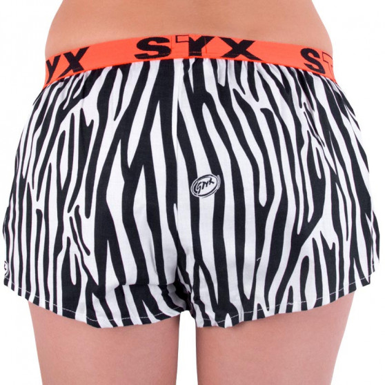 Naiste bokserid Styx art sports rubber must zebra (T650)