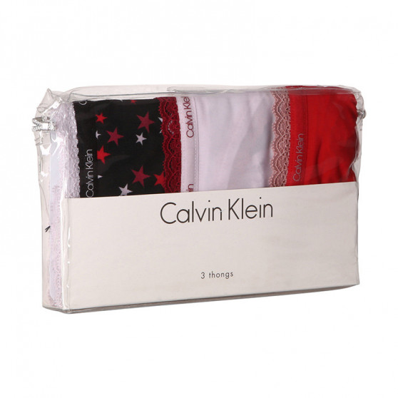 3PACK naiste stringid Calvin Klein mitmevärvilised (QD3802E-W4Z)