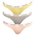 3PACK naiste stringid Calvin Klein ülevärvilised mitmevärvilised (QD3800E-13X)