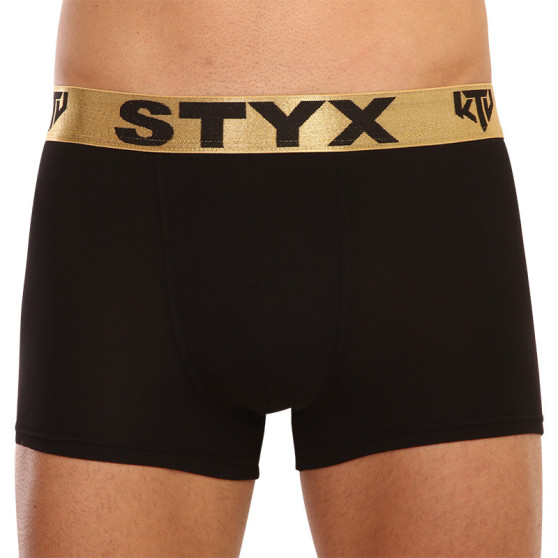 Meeste bokserid Styx / KTV sports elastic must - kuldne elastne elastne (GTZ960)