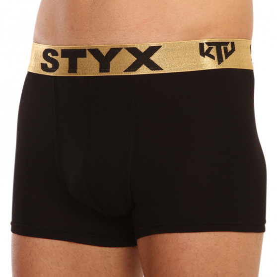 Meeste bokserid Styx / KTV sports elastic must - kuldne elastne elastne (GTZ960)