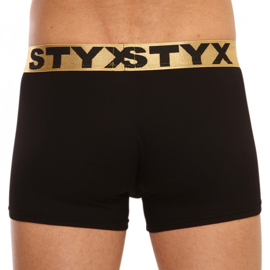 Meeste bokserid Styx / KTV sports elastic must - kuldne elastne elastne (GTZ960)