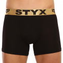 Meeste bokserid Styx / KTV long sport elastic must - kuldne elastne elastne (UTZ960)