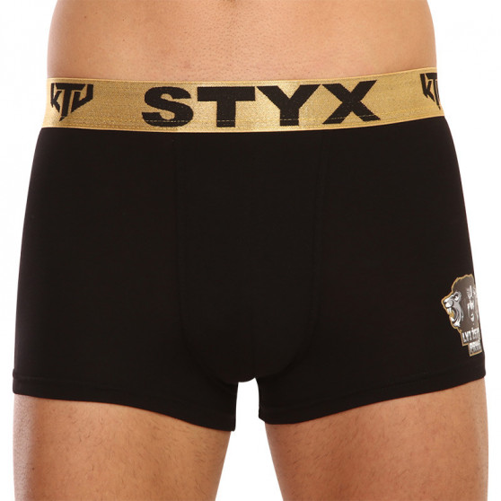 Meeste bokserid Styx / KTV sports elastic must - kuldne elastne elastne (GTZL960)