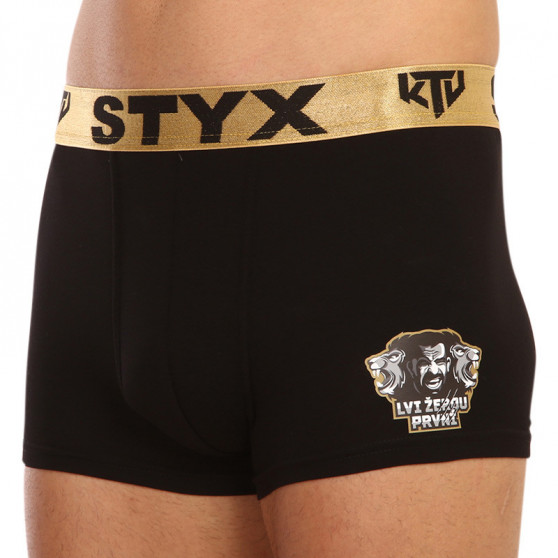 Meeste bokserid Styx / KTV sports elastic must - kuldne elastne elastne (GTZL960)