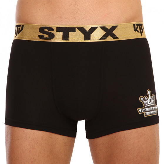 Meeste bokserid Styx / KTV sports elastic must - kuldne elastne elastne (GTZK960)