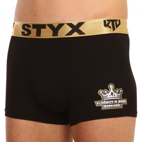 Meeste bokserid Styx / KTV sports elastic must - kuldne elastne elastne (GTZK960)