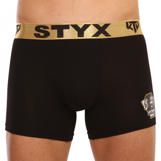 Meeste bokserid Styx / KTV long sport elastic must - kuldne elastne elastne (UTZL960)