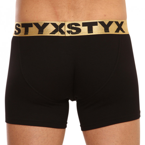 Meeste bokserid Styx / KTV long sport elastic must - kuldne elastne elastne (UTZL960)