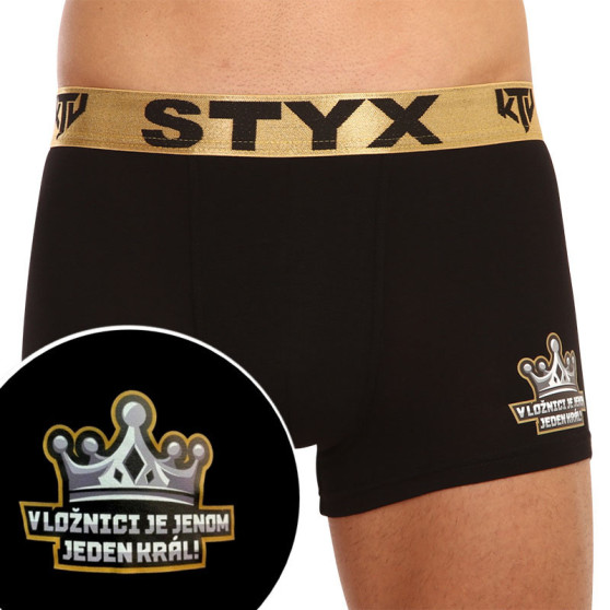 Meeste bokserid Styx / KTV sports elastic must - kuldne elastne elastne (GTZK960)