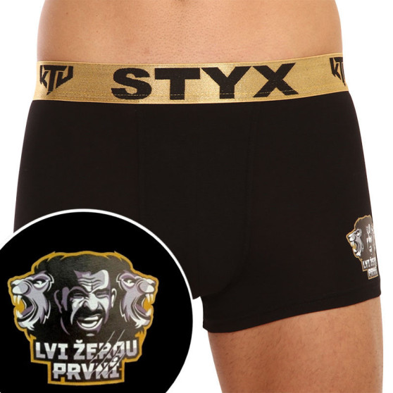 Meeste bokserid Styx / KTV sports elastic must - kuldne elastne elastne (GTZL960)