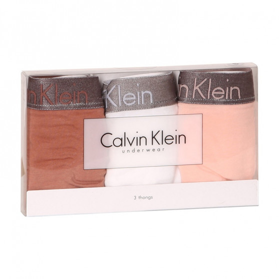 3PACK naiste stringid Calvin Klein mitmevärvilised (QD3560E-1CZ)