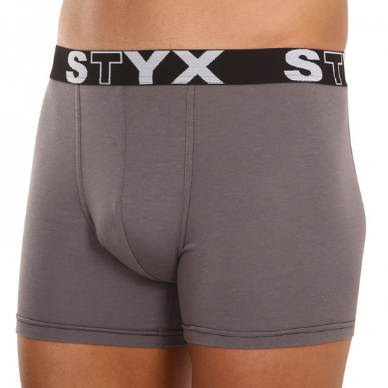 Meeste bokserid Styx long sport elastic dark grey tumehall (U1063)