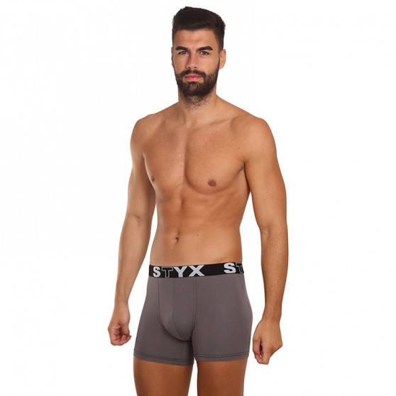 Meeste bokserid Styx long sport elastic dark grey tumehall (U1063)