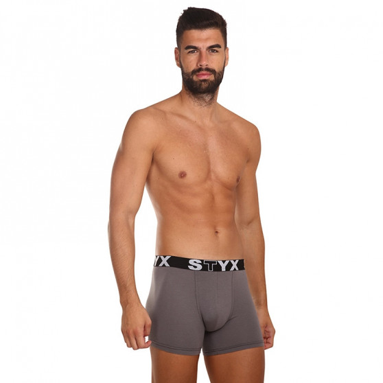 Meeste bokserid Styx long sport elastic dark grey tumehall (U1063)