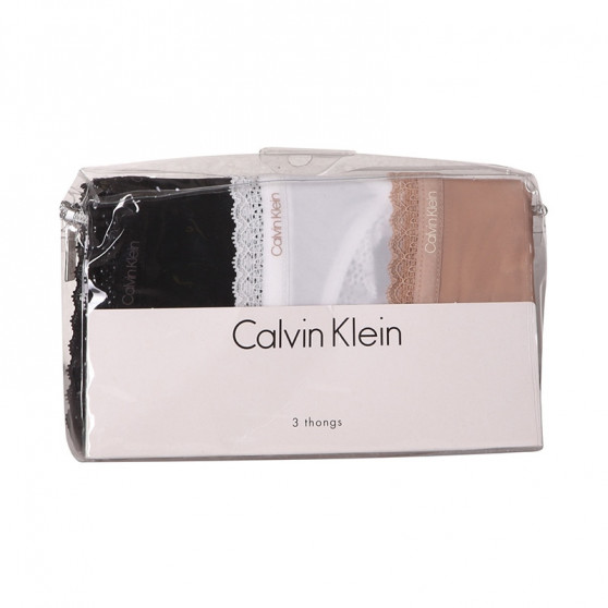 3PACK naiste stringid Calvin Klein mitmevärvilised (QD3802E-FIY)