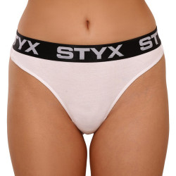 Naiste Stringid Styx sportlik elastne valge (IT1061)