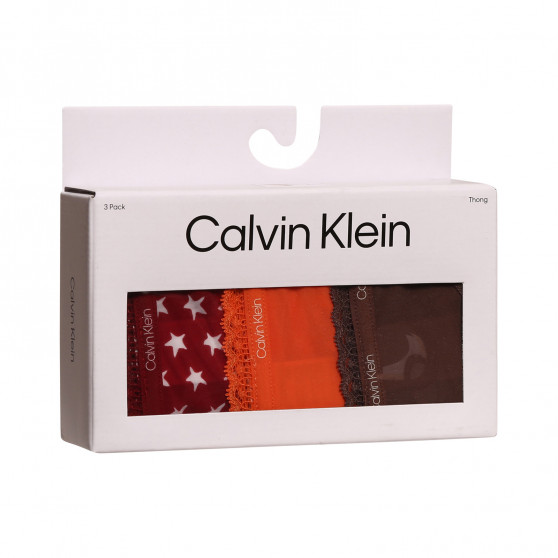 3PACK naiste stringid Calvin Klein mitmevärvilised (QD3802E-65K)