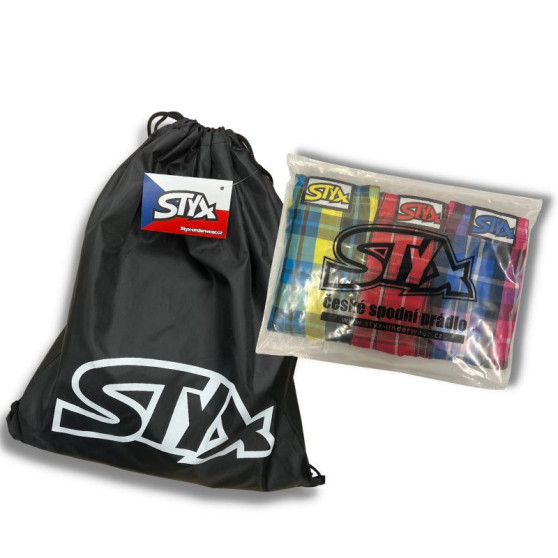 3PACK meeste bokserid Styx sport elastne sinine (3G96789)