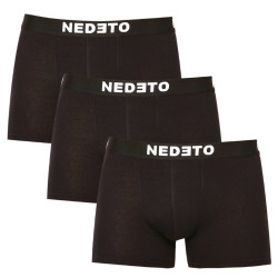 3PACK meeste bokserid Nedeto mustad (3NDTB001-brand)