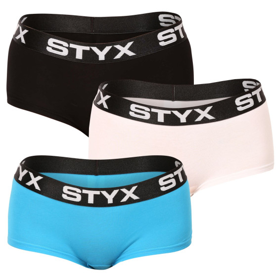 3PACK naiste aluspüksid Styx jalaga mitmevärvilised (3IN96019)