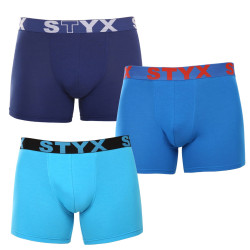 3PACK meeste bokserid Styx pikad sportlikud elastsed mitmevärvilised püksid (3U96897)