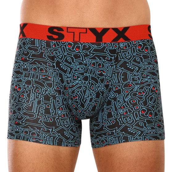 3PACK meeste bokserid Styx long art sports elastic multi-coloured (3U12672)