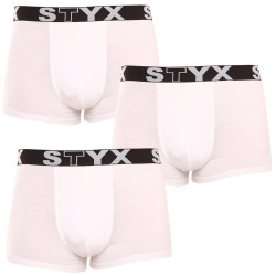 3PACK meeste bokserid Styx sport elastne valge (3G1061)