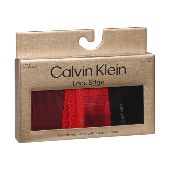 3PACK naiste stringid Calvin Klein mitmevärvilised (QD5151E-I24)