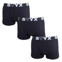 3PACK meeste bokserid Styx sports elastic oversized black (3R960)