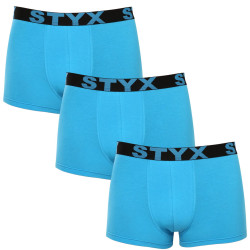 3PACK meeste bokserid Styx sport elastne helesinine (3G1169)