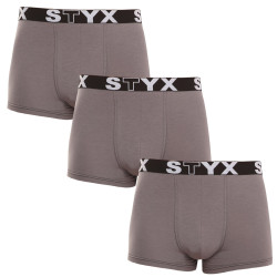 3PACK meeste bokserid Styx sport elastne tumehall (3G1063)