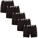 5PACK meeste bokserid Styx long sport elastic black (5U960)