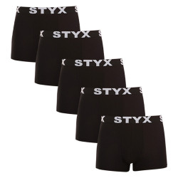 5PACK meeste bokserid Styx sports elastic oversized black (5R960)