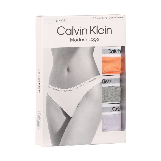 3PACK naiste stringid Calvin Klein mitmevärvilised (QD5209E-NPA)