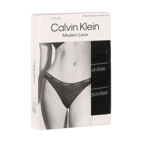 3PACK naiste Brasiilia aluspüksid Calvin Klein mustad (QD5225E-UB1)