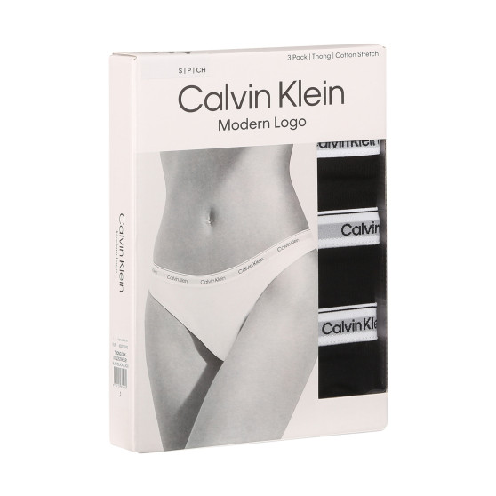 3PACK naiste stringid Calvin Klein must (QD5209E-UB1)