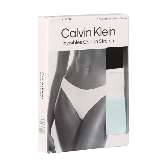 3PACK naiste stringid Calvin Klein mitmevärvilised (QD5219E-NOY)