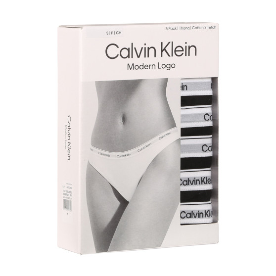 5PACK naiste stringid Calvin Klein must (QD5221E-UB1)