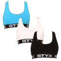 3PACK naiste rinnahoidja Styx sport mitmevärviline (3IP09019)