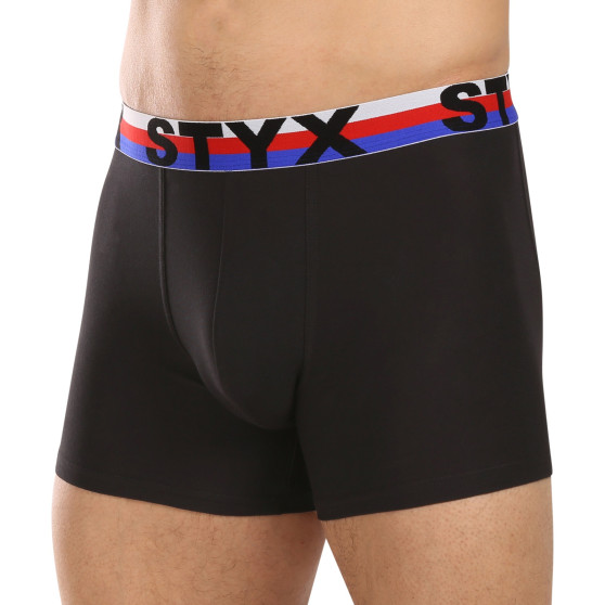 3PACK meeste bokserid Styx long sport elastic must tricolor (3U1960)