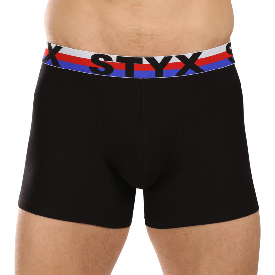 3PACK meeste bokserid Styx pikad sportlikud elastsed mitmevärvilised trikoloorid (3U19001)