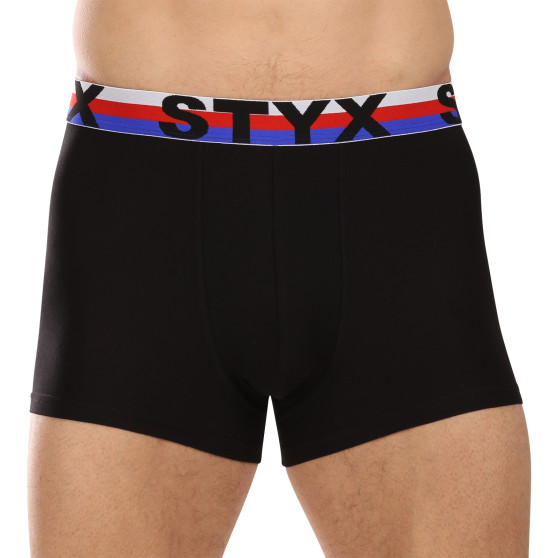 Meeste bokserid Styx sportlik elastne must trikoloorne (G1960)