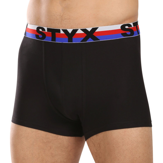 Meeste bokserid Styx sportlik elastne must trikoloorne (G1960)